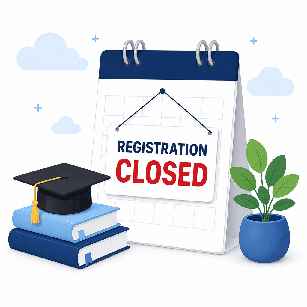 Registration closed calendar illustration