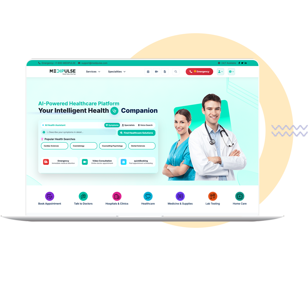 MediPulse patient dashboard and wellness score overview
